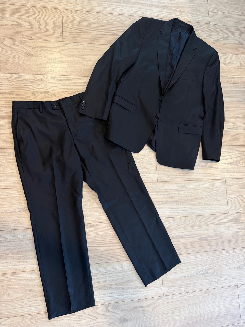 Versace Collection Wool Black Two-Piece Men's Suit Jacket & Trousers size XL